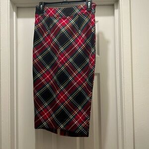 Size 2 Free People plaid tartan pencil skirt